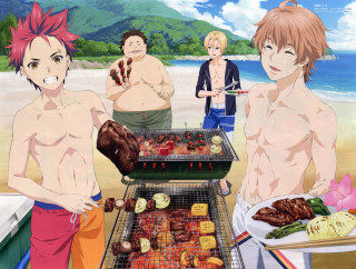 Grill party people cooking meat - meat free wallpaper