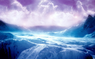 Mountain landscape purple sky clouds - a mountain landscape free wallpaper