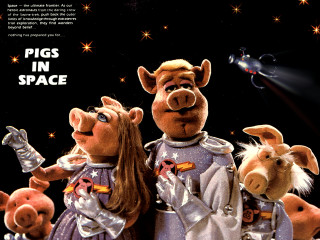 Pigs in space next to - space free wallpaper