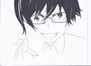 Man glasses tie shirt pencil - anime art free wallpaper