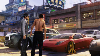 Men standing car city neon - dong kingman free wallpaper