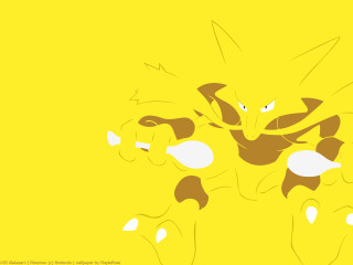Yellow background cartoon character middle - shock art free wallpaper