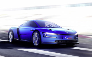 Blue car driving road white 2 - panfuturism free wallpaper