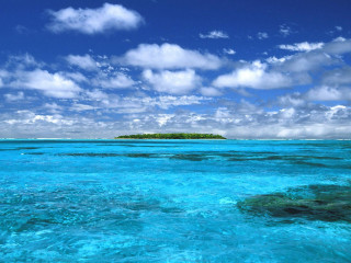 Small island ocean cloudy sky 2 - cloud above free wallpaper