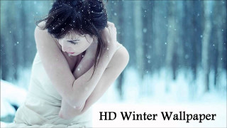 Woman white dress snow posing - a white dress free wallpaper