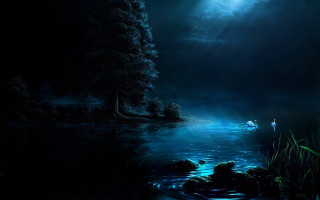 Man boat river night full - cyril rolando free wallpaper