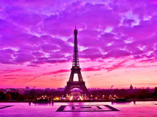 Eiffel tower purple sky city - the eiffel tower free wallpaper