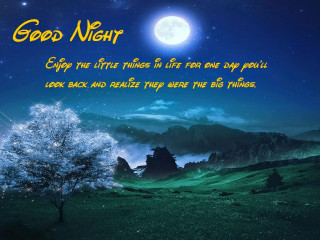 Night tree moon quote folk - a night scene free wallpaper