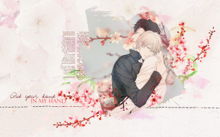 Man woman hugging floral background - a floral background free wallpaper