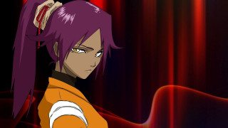 Anime purple hair ponytail red - a red curtain free wallpaper