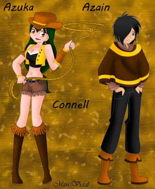 Cartoon characters brown background azika - below them free wallpaper