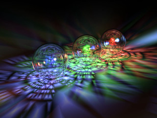 Glass balls table black background - a colorful pattern free wallpaper