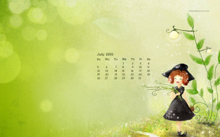 Calendar girl flower green background - a leafy plant free wallpaper