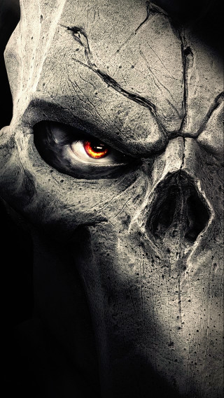 Demonic face red eyes skull - a red eye free wallpaper for mobile