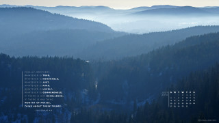 Mountain range trees calendar side - the side of the mountain free wallpaper
