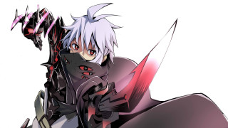 White hair sword red light - a red light behind them free wallpaper