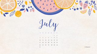 Calendar fruit july minimalist vector - a bunch of fruit free wallpaper