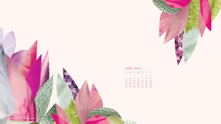 Calendar pink flower green leaf - cover free wallpaper for desktop