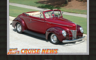 Red car parked road grass - a grass free wallpaper