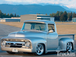 Silver truck tarmac grass trees - chrome free wallpaper