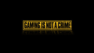 Gaming not crime warning yellow - video game free wallpaper