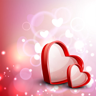 Two hearts pink background bubbles - fathi hassan free wallpaper for tablet
