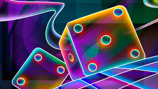 Colorful background dice liquid ball - neon free wallpaper for desktop