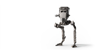 Robot standing one leg camera - its arm free wallpaper
