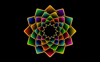 Colorful flower black background white 5 - sacred free wallpaper