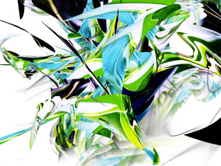 Plant green blue white black - deconstructivism free wallpaper for desktop