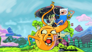 Cartoon characters riding giant orange - another character free wallpaper