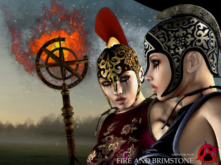 Couple people fire cross sign - a pole in front free wallpaper