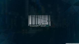 Barcode dark background blue triangle - cyberpunk style free wallpaper
