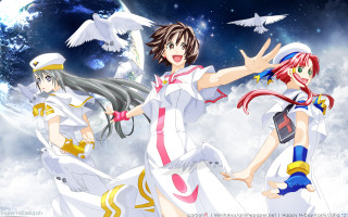 Anime girls white dresses flying - white dress free wallpaper