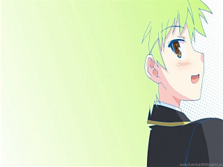 Green haired man profile smile - spot free wallpaper