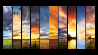 Sunset field water clouds background - a sery of photos free wallpaper