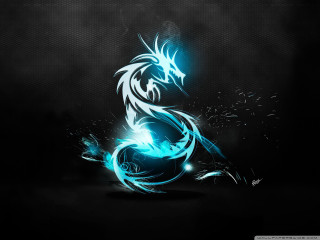 Blue black dragon black background 8 - dragon free wallpaper