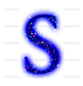 Bright blue letter s sparkle - free neon wallpaper for tablet