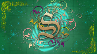 Green background gold purple design - a gold free wallpaper