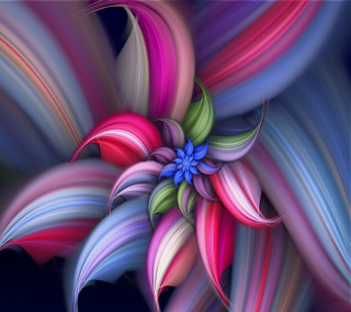 Colorful flower blue center multicolored - a colorful flower free wallpaper for tablet