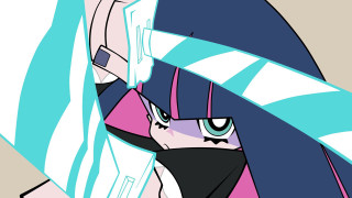 Cartoon blue pink hair black - tie free wallpaper for desktop