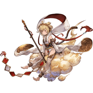 Woman sword flying air clouds - fan qi free wallpaper for tablet