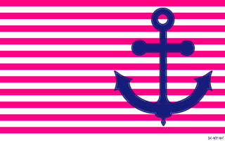 Blue anchor pink white striped - color scheme free wallpaper