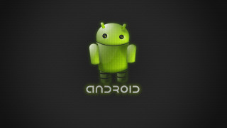 Green android logo black background - a green glow free wallpaper