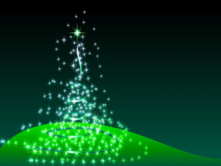 Green christmas tree hill stars - a hill free wallpaper