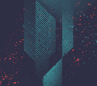 Abstract blue red arrow city - android jones free wallpaper for tablet