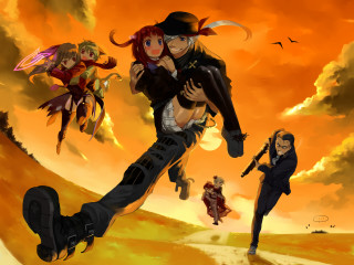 Flying people grass dirt sky - grass and dirt free wallpaper