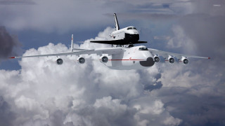 Space shuttle flying clouds space - the cloud free wallpaper