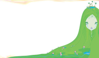 Woman long hair crown green - chiho aoshima free wallpaper for desktop