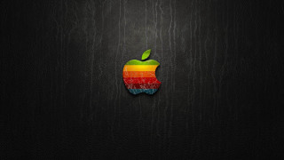 Apple logo black background rainbow - an apple logo free wallpaper